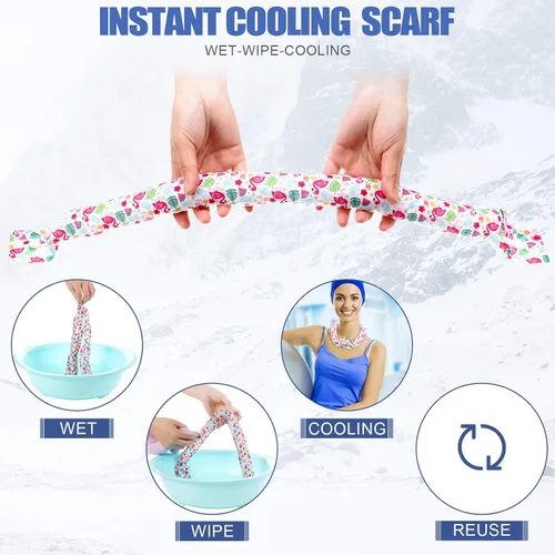 Vista 4 de Bufanda refrescante para el cuello de 6 piezas con lazo empapado alrededor del cuello