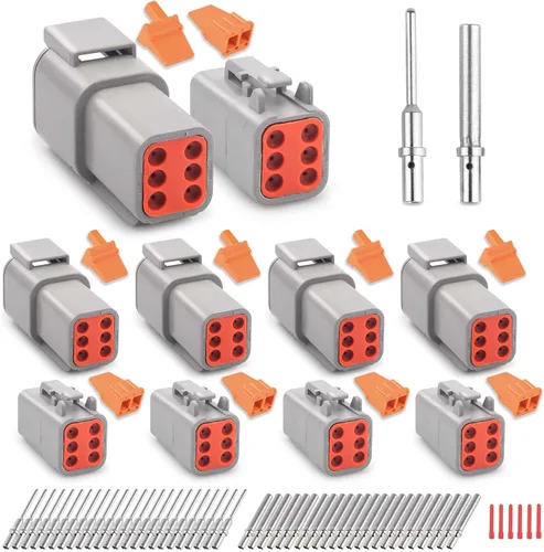 Vista 8 de JRready Deutsch DTM - Juego de 4 conectores de 2 pines, conectores de cable eléctrico impermeables IP67 con tamaño 20 contactos sólidos 20-22AWG