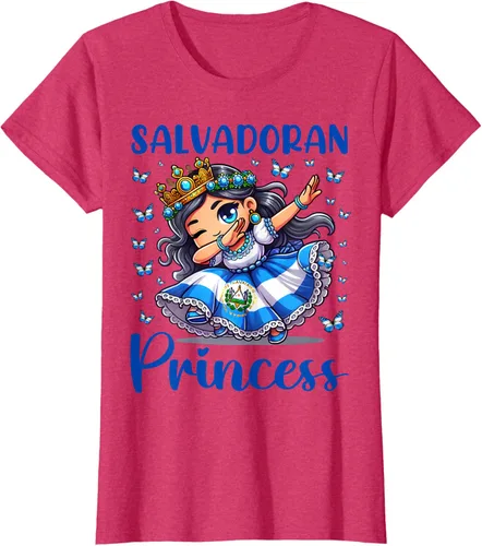 Vista 8 de Camiseta de princesa salvadoreña dabbing para niñas y niños