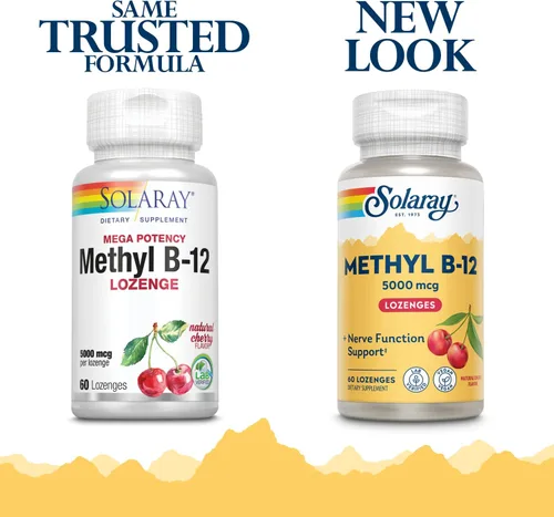 Vista 2 de SOLARAY Metil B12, Pastilla, Cereza (Btl-Plástico) 5000mcg 60ct