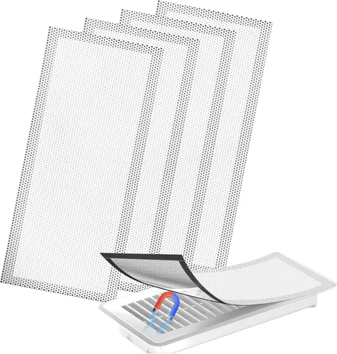 Vista 16 de 4 fundas magnéticas de ventilación blancas, cubiertas magnéticas de ventilación de 4 x 10 pulgadas con pantalla de malla para registros de Blanco
