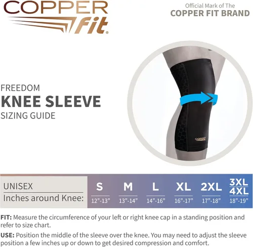 Vista 3 de Manga de Compresión para Rodilla Copper Fit Freedom