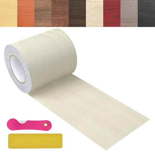 Vista 15 de Cinta de Reparación de Veta de Madera, 2.4 pulgadas X 32 pies Cinta Autoadhesiva de Color Madera para Mesas, Sillas, Zócalos, Puertas, Ventanas