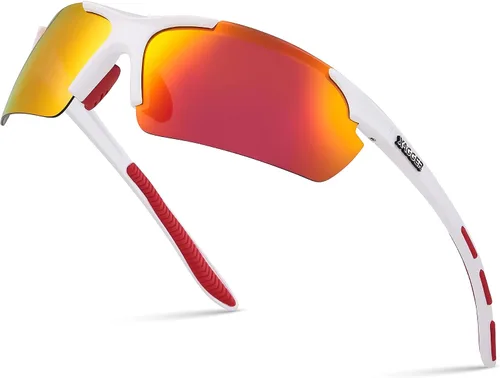 Vista 32 de Lentes de sol polarizados deportivos para hombres y mujeres, con diseño envolvente, UV400, para correr, béisbol, sóftbol, ciclismo, conducción