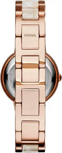 Vista 4 de Fossil Virginia - Reloj de cuarzo de acero inoxidable con detalles de cristal para mujer, Virginia - ES3282