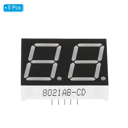 Vista 3 de PATIKIL Tubo digital con pantalla LED, paquete de 5 unidades de cátodo común 7 segmentos 10 pines 2 bits 3.3 V módulo de pantalla LED para placa