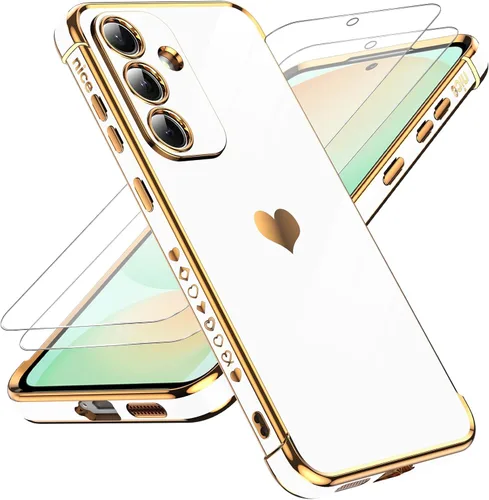 Vista 99 de LeYi Funda para Motorola-G 2025: Love Heart Plating Luxury, Negro