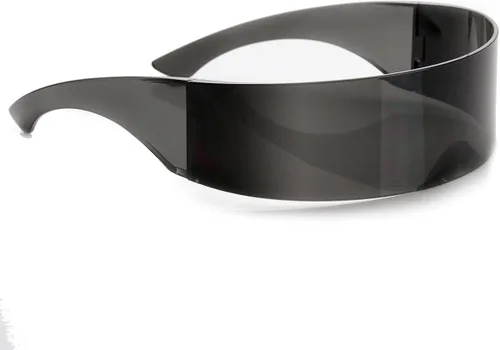 Vista 3 de zeroUV Gafas de sol Cyberpunk Futuristic Cyclops de los años 80 con lente espejada semitransparente