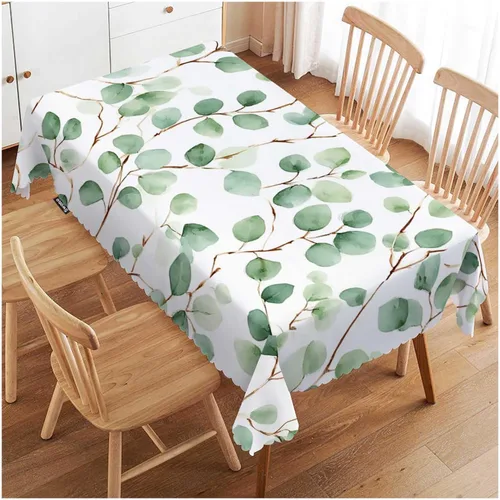 Vista 29 de Swono - Mantel rectangular de bambú con diseño de luz solar y bosque de bambú - Mantel a cuadros lavable para mesa de cocina, cena de festividades