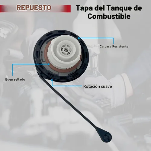 Vista 2 de Tapa de Relleno del Depósito de Combustible Compatible con Ford Crown Victoria E-150 Wagon Econoline E-250 E-350 Super Duty E-450 Escape Expedition