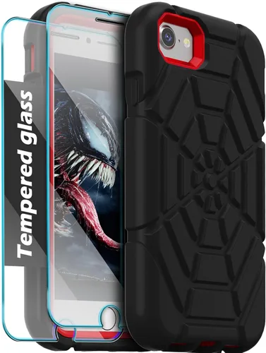 Vista 9 de Grifobes Funda para iPhone SE 2022/2020, para iPhone 8/7/6/6S con [Paquete de 2] Protector de Pantalla de Vidrio Templado, Funda Protectora