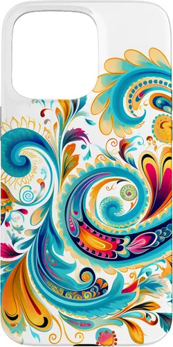 Vista 31 de Turquoise Paisley Boho Chic Case for iPhone 17
