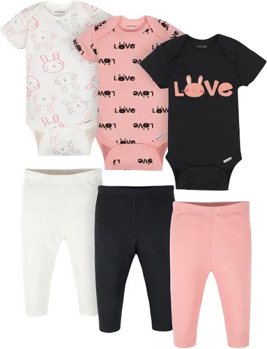Vista 8 de Onesies Brand Paquete de 3 conjuntos de ropa unisex para bebé, mezcla y combina, de recién nacido a 12 meses, conjunto de pantalones Negro Amarillo