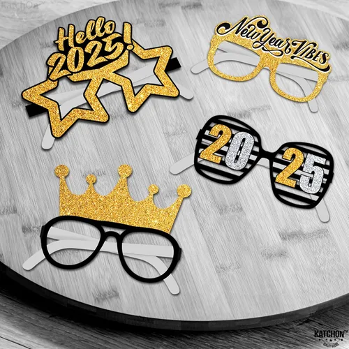 Vista 7 de KatchOn Gafas de Año Nuevo 2025 – Paquete de 12 Suministros para fiestas NYE 2025, gafas de sol de feliz año nuevo 2025, decoraciones