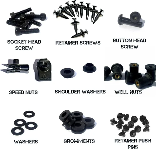 Vista 4 de Kit completo de pernos de carenado de motocicleta negro para Kawasaki Ninja ZX-6R / ZX636 / ZX-6RR 2005-2006 Tornillos, sujetadores y hardware