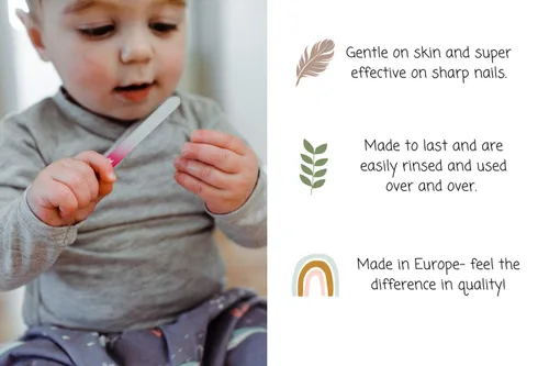 Vista 8 de Lima de uñas de bebé, alternativa segura para cortaúñas, esenciales para bebés, regalo ideal para cualquier ocasión, incluyendo baby shower