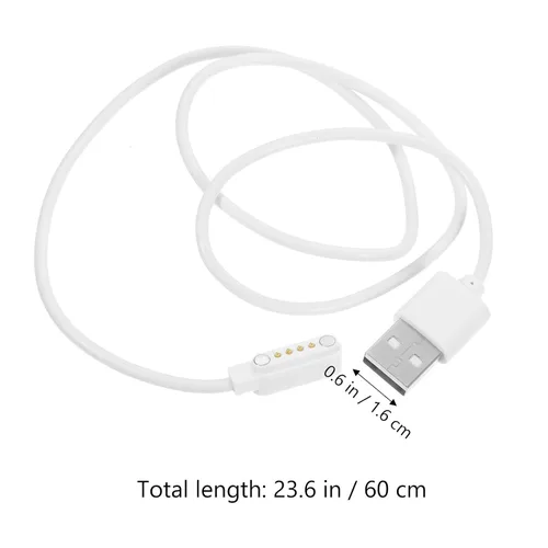 Vista 2 de Toddmomy Cable de carga magnético para reloj inteligente de 4 pines, cable de carga USB para relojes de teléfono, compatible con bandas inteligentes