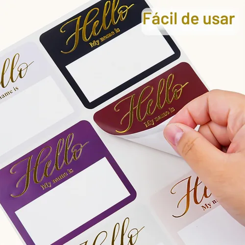 Vista 3 de Calcomanías con texto en inglés «Hello My Name is», 120 unidades, etiquetas autoadhesivas de nombre de 3 x 2.5 pulgadas para aulas, reuniones