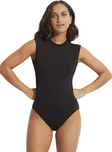 Vista 2 de Seafolly Womens Castaway rayas Active Cap Sleeve Maillot de una sola pieza