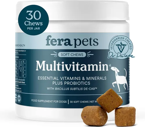Vista 11 de Fera Pets Gomitas masticables multivitamínicas para perros con glucosamina y probióticos - Vitaminas y minerales esenciales para perros - Promueve