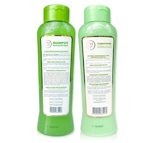 Vista 8 de ANYELUZ Juego de champú y acondicionador de aloe vera, con biotina, proporciona fuerza y vitalidad a tu cabello, elimina el exceso de aceite