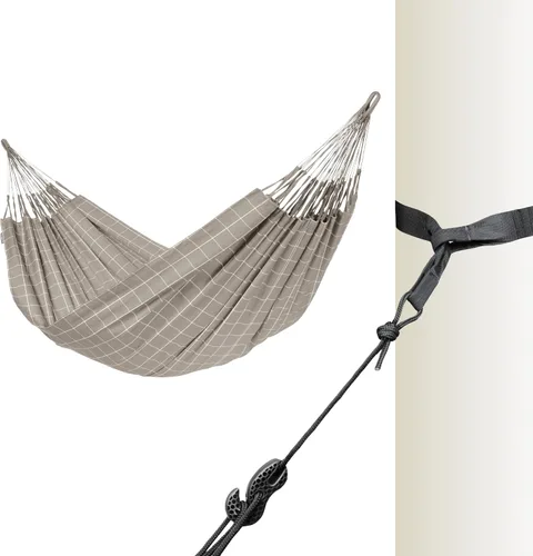 Vista 24 de LA SIESTA Brisa - Hamaca clásica colgante, hecha a mano, resistente a la intemperie, resistente a roturas para relajación en interiores y Almendra