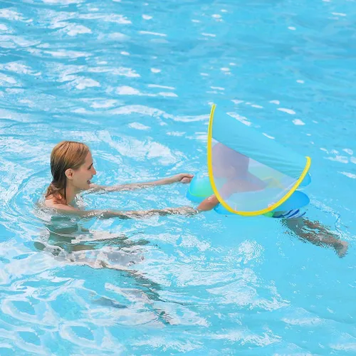 Vista 4 de Free Swimming Baby Flotador inflable de natación para bebé con toldo para el sol, tamaño mejorado, flotadores de piscina para niños de 3 a 36 meses