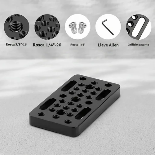 Vista 3 de SMALLRIG Placa de conmutación para cámara Easy Plate para bloques de riel, colas de milano y varillas cortas - Versión más larga - 1598
