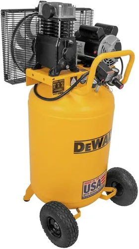 Vista 4 de DEWALT Compresor de aire vertical de 30 galones, 2 HP, de una sola etapa, transmisión por correa con lubricación de aceite, 175 PSI máximo