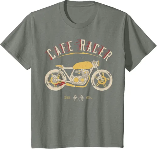 Vista 80 de Camiseta Cafe Racer - Old School - Camiseta de motocicleta vintage Negro