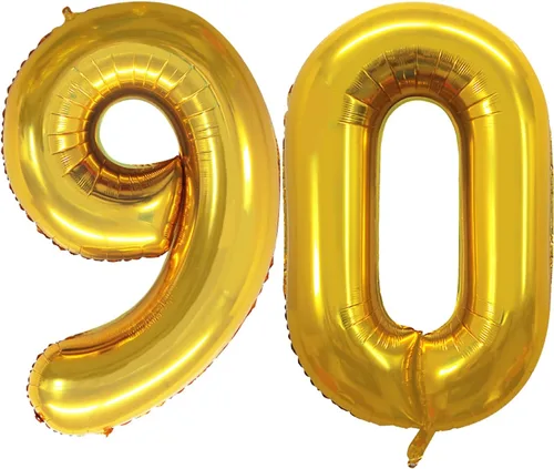 Vista 185 de Goer, conjunto de globos de papel aluminio para decoraciones de cumpleaños, globos de las letras de feliz cumpleaños y de números Oro