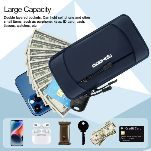Vista 4 de Soporte para teléfono para correr, soporte para teléfono para iPhone 13, 14, 15, 16 Pro Max, Samsung, brazalete elástico ajustable para teléfono, 2