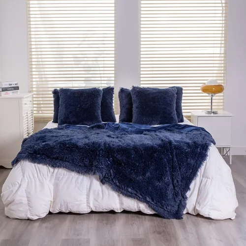 Vista 13 de YUSOKI manta de piel sintética extrasuave con pelos largos, transpirable, de 50 x 60 pulgadas, mullida, acogedora y cómoda, de microfibra de lujo