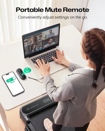 Vista 8 de UREVO Strol 2E Pro Smart Walking Pad Treadmill with APP, 12% Incline, Compact Walking Pad with Safety Handle, Plug & Play, Desk Treadmill with LED