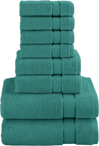 Vista 27 de Elegant Comfort Juego de 8 toallas de algodón de alta calidad, incluye 4 toallas pequeñas, 2 toallas de mano y 2 toallas de baño, 100% algodón