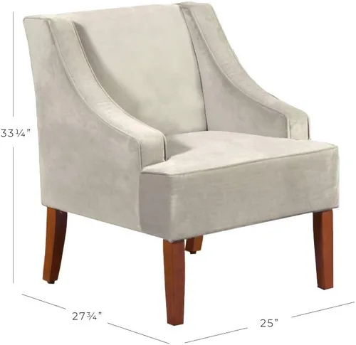 Vista 3 de HomePop Swoop - Silla de sala de estar con apoyabrazos, terciopelo gris