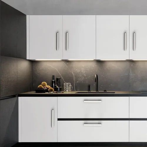 Vista 5 de Paquete de 12 tiradores para gabinete de 4 pulgadas (102mm) de níquel satinado cepillado, accesorios para gabinetes de cocina, cajones, cómodas