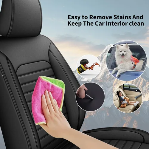 Vista 3 de Fundas de asiento para Ford Edge 2007-2025, juego de fundas de asiento de automóvil de imitación de lujo, impermeables, protector de asiento