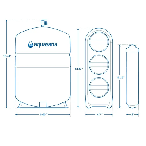Vista 8 de Aquasana SmartFlow® Filtro de agua de ósmosis inversa Sistema RO bajo el fregadero Certificado WQA hasta el 99,99% de 90 contaminantes