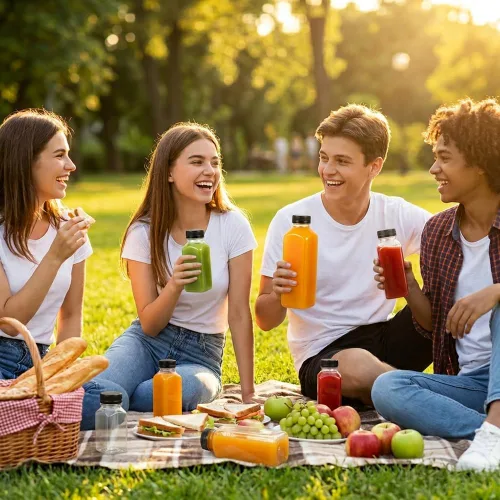 Vista 5 de 6 botellas pequeñas de plástico de 2 onzas con tapas, recipientes reutilizables transparentes a granel para bebidas a granel a prueba de fugas