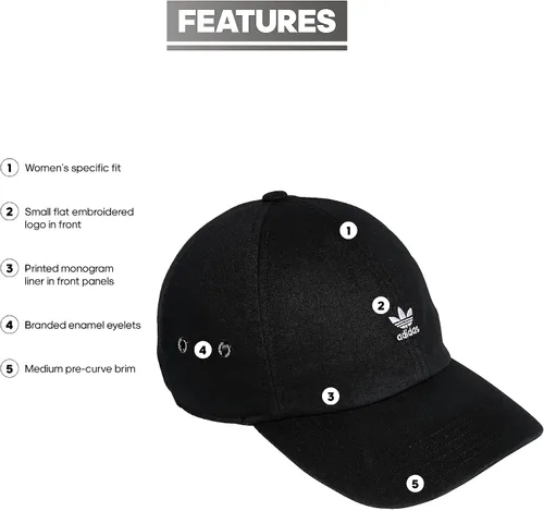 Vista 2 de adidas Originals Gorra ajustable relajada con logotipo para mujer