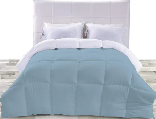 Vista 21 de BedDecor Edredón reversible de microfibra de alta calidad de 400 GSM, relleno de microfibra de 15.16 oz/m², 600 hilos, 100% algodón egipcio sólido