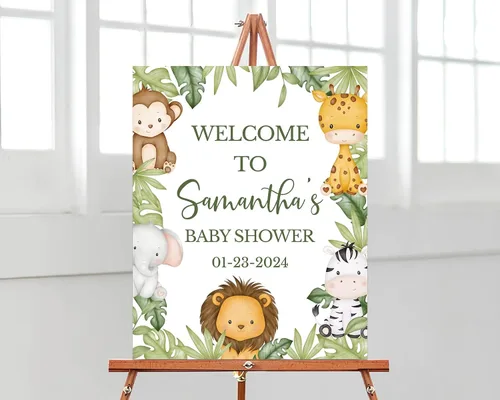 Vista 14 de Letrero de bienvenida para baby shower, globo de aire caliente, letreros de baby shower, letrero de bienvenida al baby shower, letrero personalizado