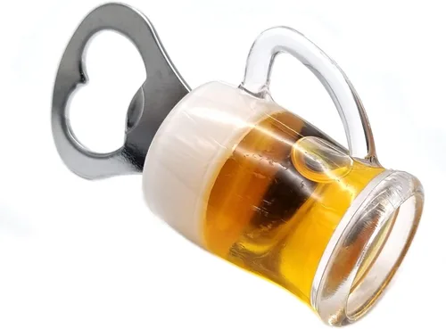 Vista 5 de Abridor de botellas de cerveza de acrílico creativo Forma de taza de cerveza Abrebotellas Accesorios de cocina Refrigerador (B)
