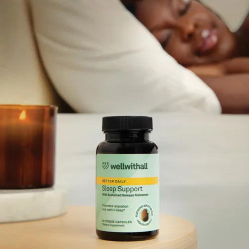 Vista 8 de WellWithAll Apoyo para dormir con melatonina de liberación sostenida Incluye L-teanina y ashwagandha Promueve la relajación y la calidad