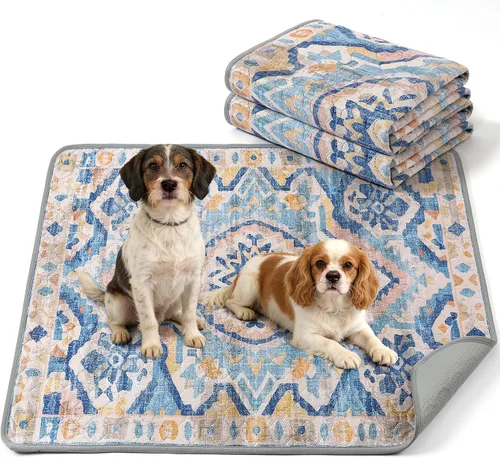 Vista 8 de NOYAL Almohadillas bohemias lavables para orina de perro, superabsorbentes, reutilizables, con estampados elegantes, 100% impermeables, a prueba