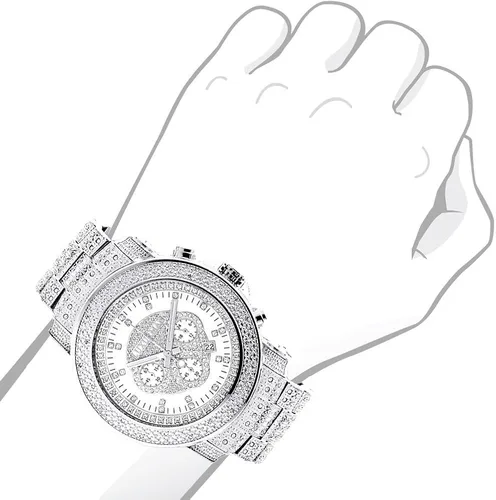 Vista 3 de LUXURMAN Iced Out Reloj de diamantes con cronógrafo 2ctw de diamantes Escalade, Cronógrafo