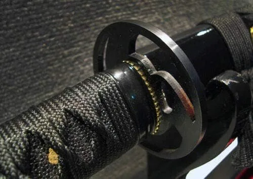 Vista 3 de Espada Katana japonesa hecha a mano de 41 pulgadas, hoja de espiga completa, acero al carbono 1095, espadas samurai