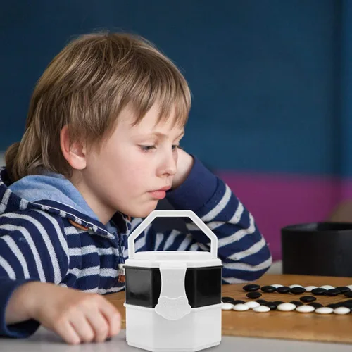 Vista 4 de TOYANDONA Go Game Bowl con cerradura y asa, soporte para piezas de ajedrez, piedras de juego, contenedor de almacenamiento de ajedrez