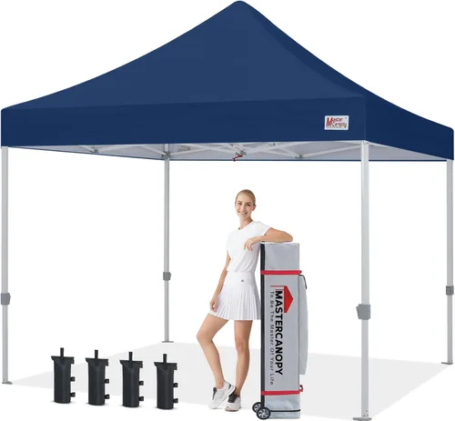 Vista 37 de MASTERCANOPY - Toldo plegable estilo tienda de campaña de 10 x 10 pies, de montura instantánea y para uso comercial, con una bolsa con ruedas